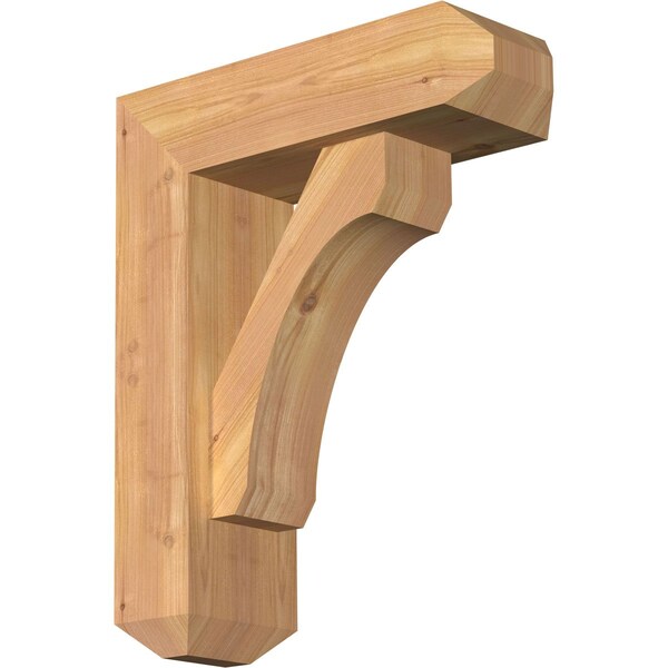 Ekena Millwork Legacy Craftsman Smooth Bracket w/ Offset Brace, Western Red Cedar, 5 1/2"W x 16"D x 20"H BKT0604X16X20LEC04SWR - main